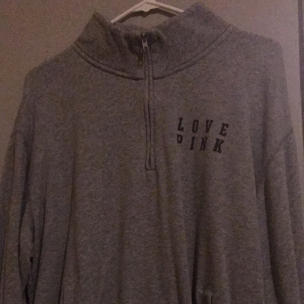 Gray halfzip sweatshirt PINK brand